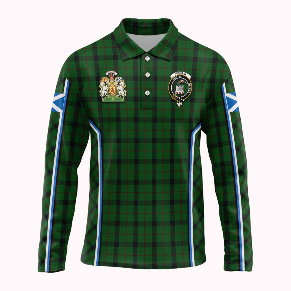 Kincaid Tartan Crest Long Sleeve Polo Shirt Scotland Coat of Arm Flag Style - Tartan Vibes Clothing