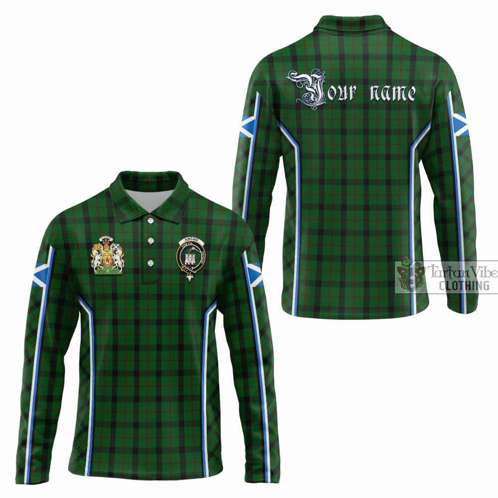Kincaid Tartan Crest Long Sleeve Polo Shirt Scotland Coat of Arm Flag Style - Tartan Vibes Clothing