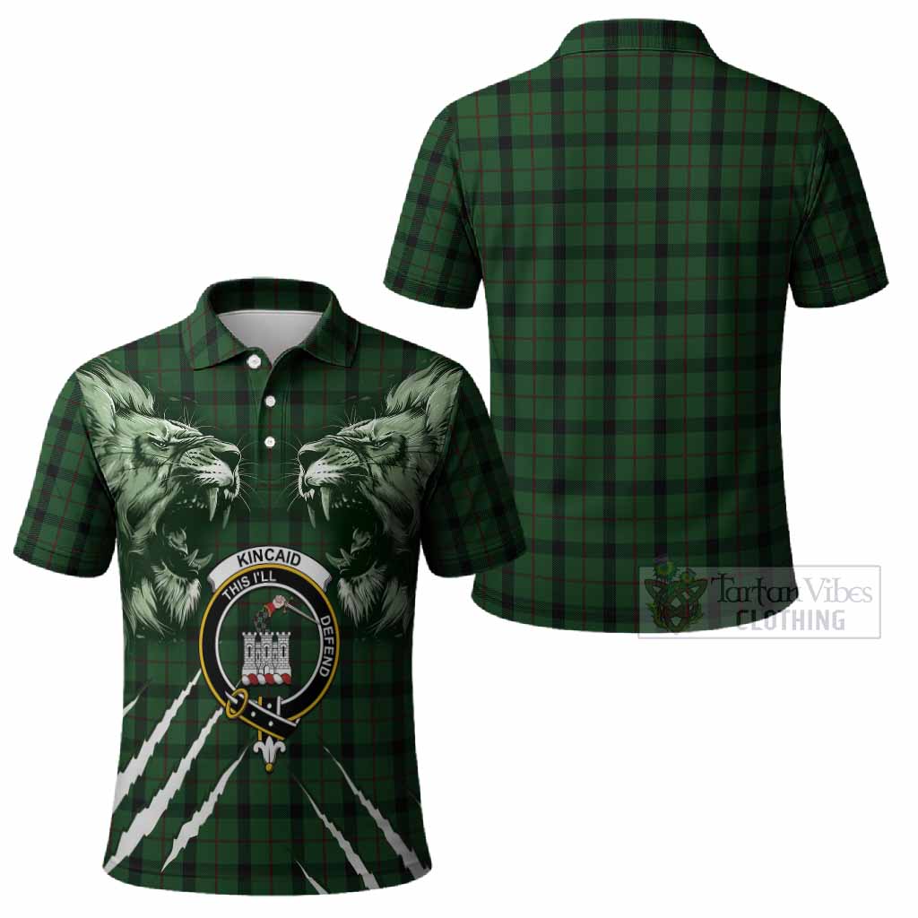 Kincaid Tartan Crest Polo Shirt Ferocious Lion Style