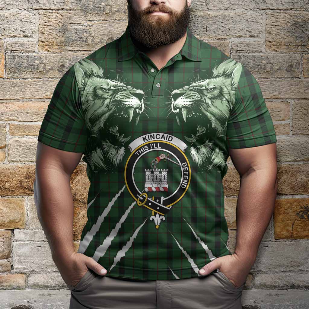 Kincaid Tartan Crest Polo Shirt Ferocious Lion Style