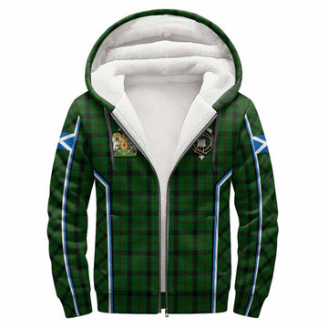 Kincaid Tartan Crest Sherpa Hoodie Scotland Coat of Arm Flag Style