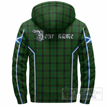 Kincaid Tartan Crest Sherpa Hoodie Scotland Coat of Arm Flag Style