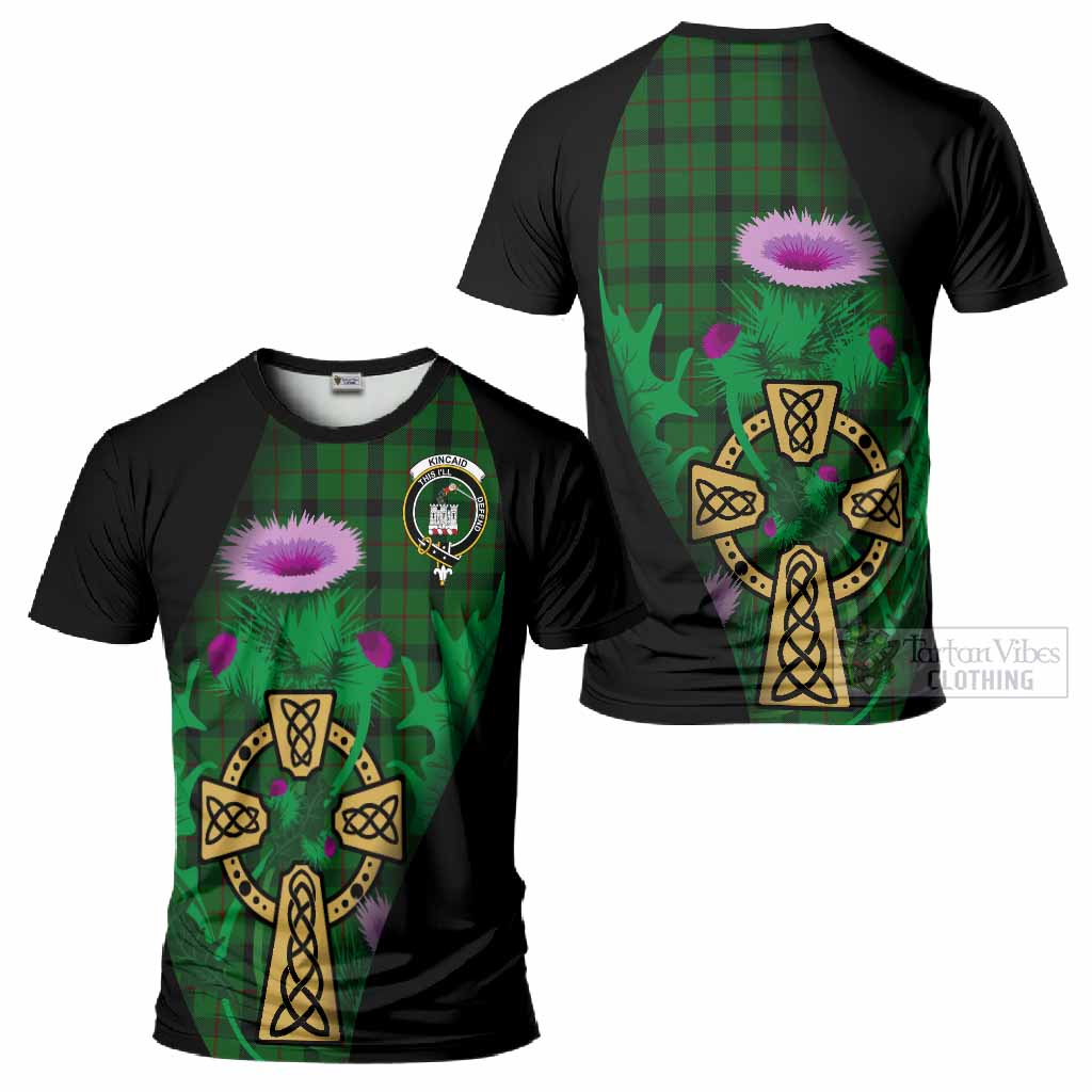 Kincaid Tartan Crest T-Shirt Celtic Cross Thistle Flowers