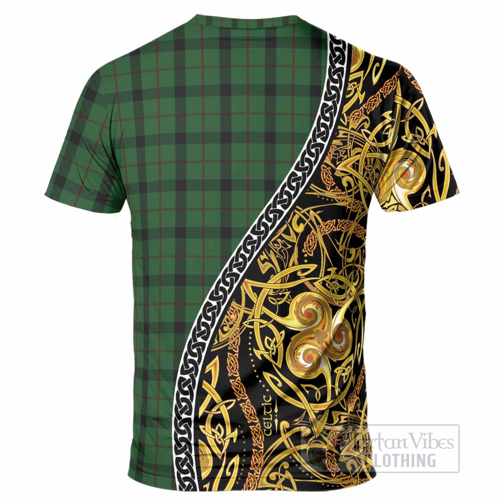 Kincaid Tartan Crest T-Shirt Celtic Knot and Triple Trickle Spiral Symbols
