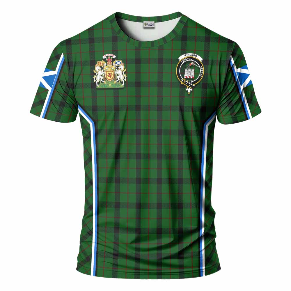 Kincaid Tartan Crest T-shirt Scotland Coat of Arm Flag Style - Tartan Vibes Clothing