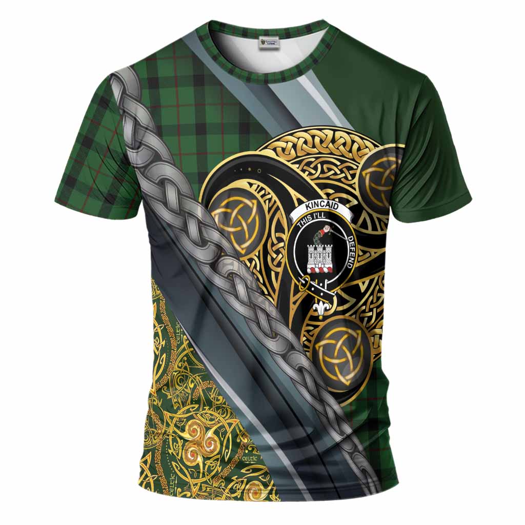 Kincaid Tartan Crest T-Shirt Scottish Triskele Celtic