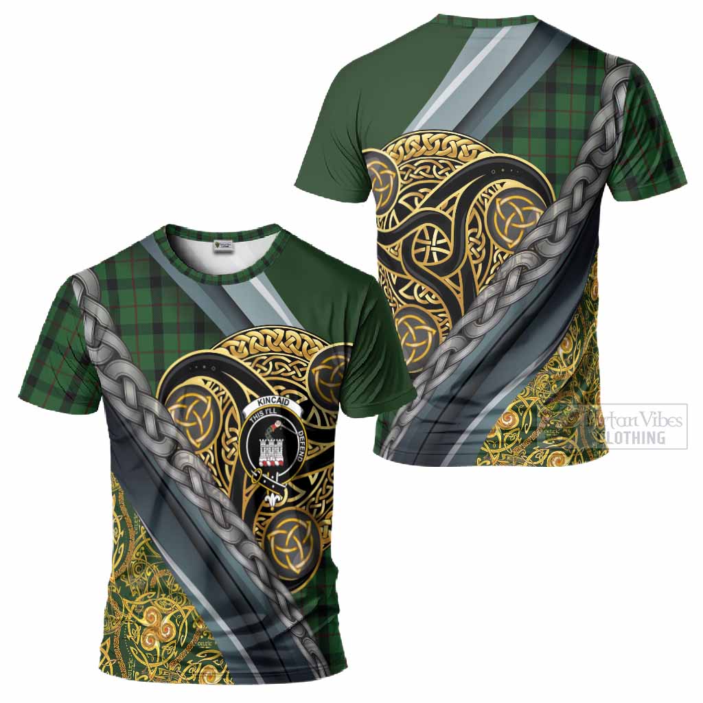 Kincaid Tartan Crest T-Shirt Scottish Triskele Celtic