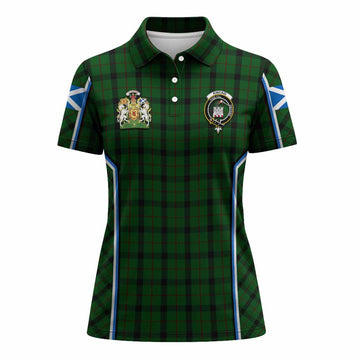 Kincaid Tartan Crest Women's Polo Shirt Scotland Coat of Arm Flag Style