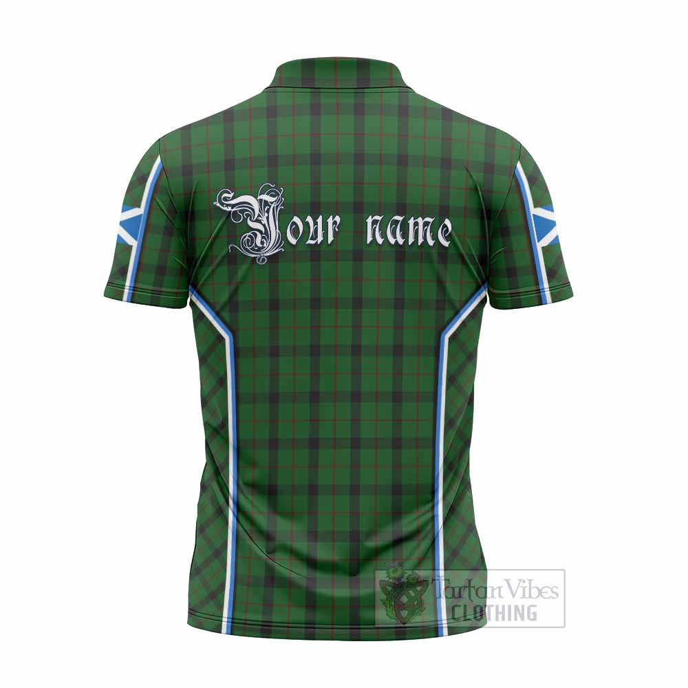 Kincaid Tartan Crest Zipper Polo Shirt Scotland Coat of Arm Flag Style - Tartan Vibes Clothing