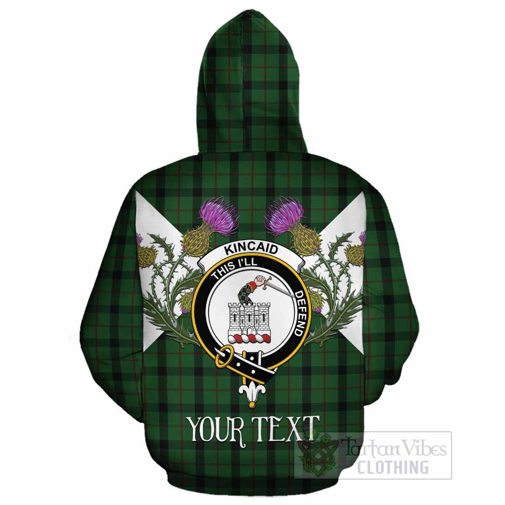 Kincaid Tartan Family Crest Cotton Hoodie Scottish Burns Night Thistle Floral
