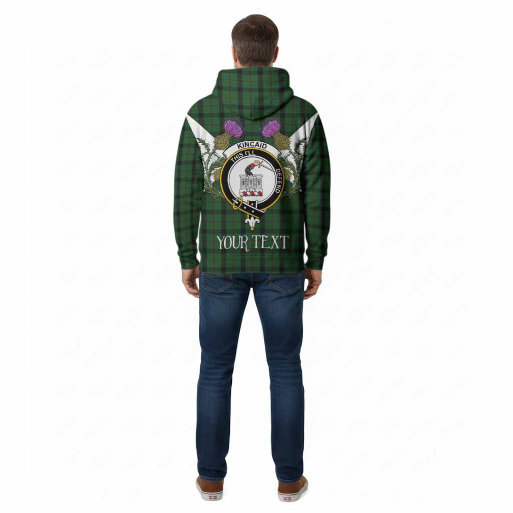 Kincaid Tartan Family Crest Cotton Hoodie Scottish Burns Night Thistle Floral