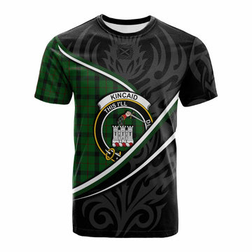 Kincaid Tartan Family Crest Cotton T-shirt Celtic Scottish Thistle Floral