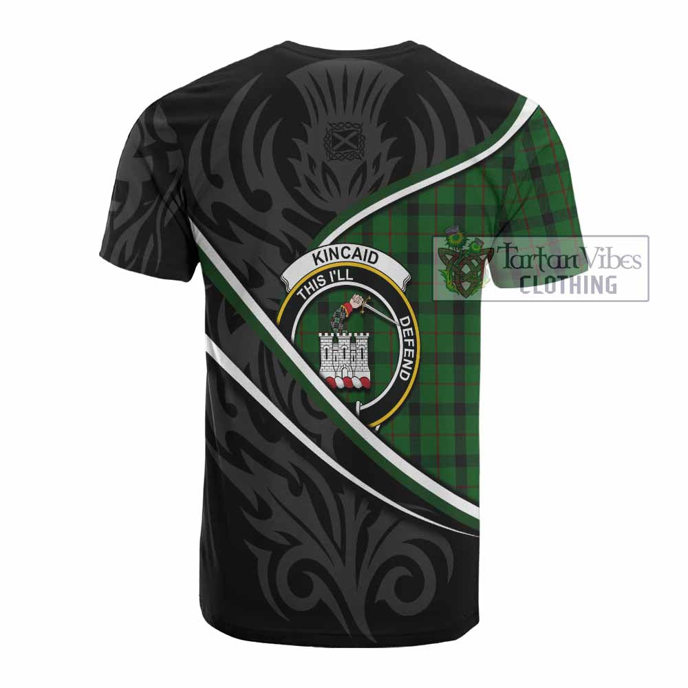Kincaid Tartan Family Crest Cotton T-shirt Celtic Scottish Thistle Floral - Tartan Vibes Clothing