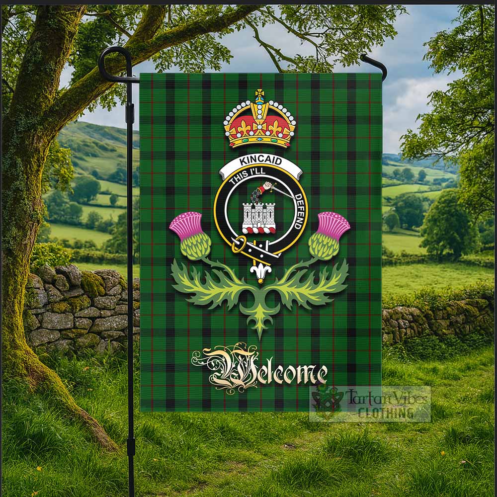 Kincaid Tartan Family Crest Garden Flag Royal Thistle Welcome Style - Tartan Vibes Clothing