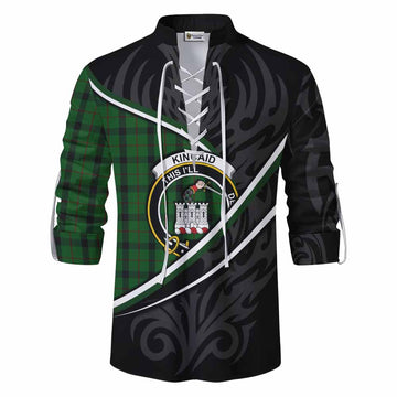 Kincaid Tartan Family Crest Ghillie Kilt Shirt Celtic Scottish Thistle Floral