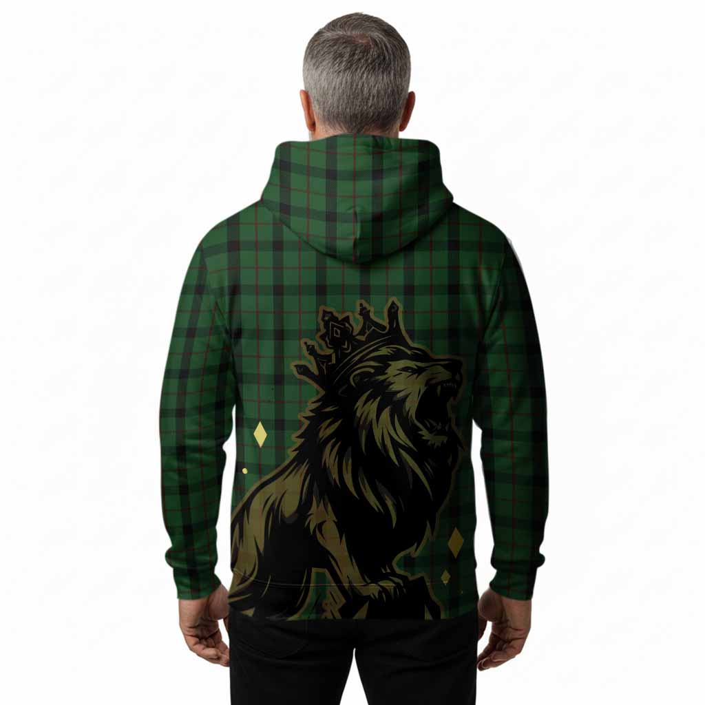 Kincaid Tartan Family Crest Hoodie Crowned Lion Roaring