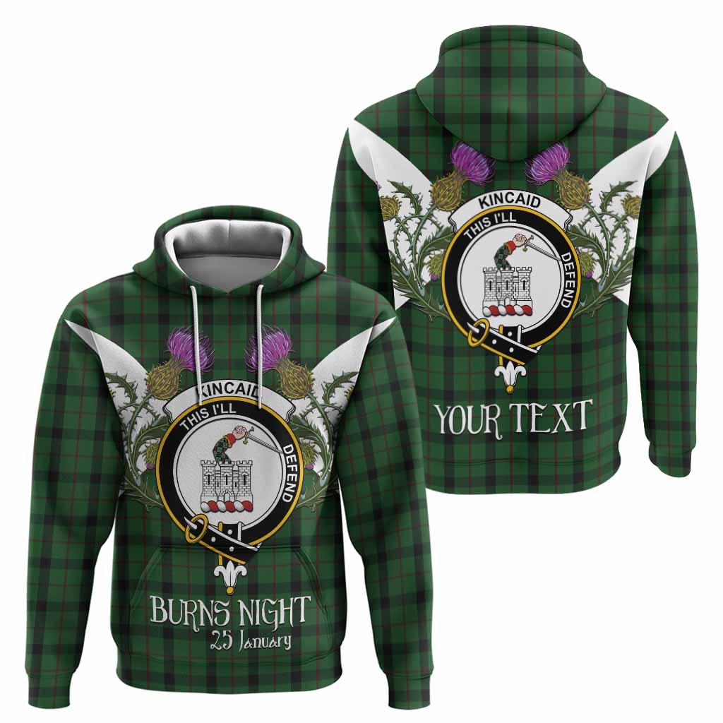 Kincaid Tartan Family Crest Hoodie Scottish Burns Night Thistle Floral