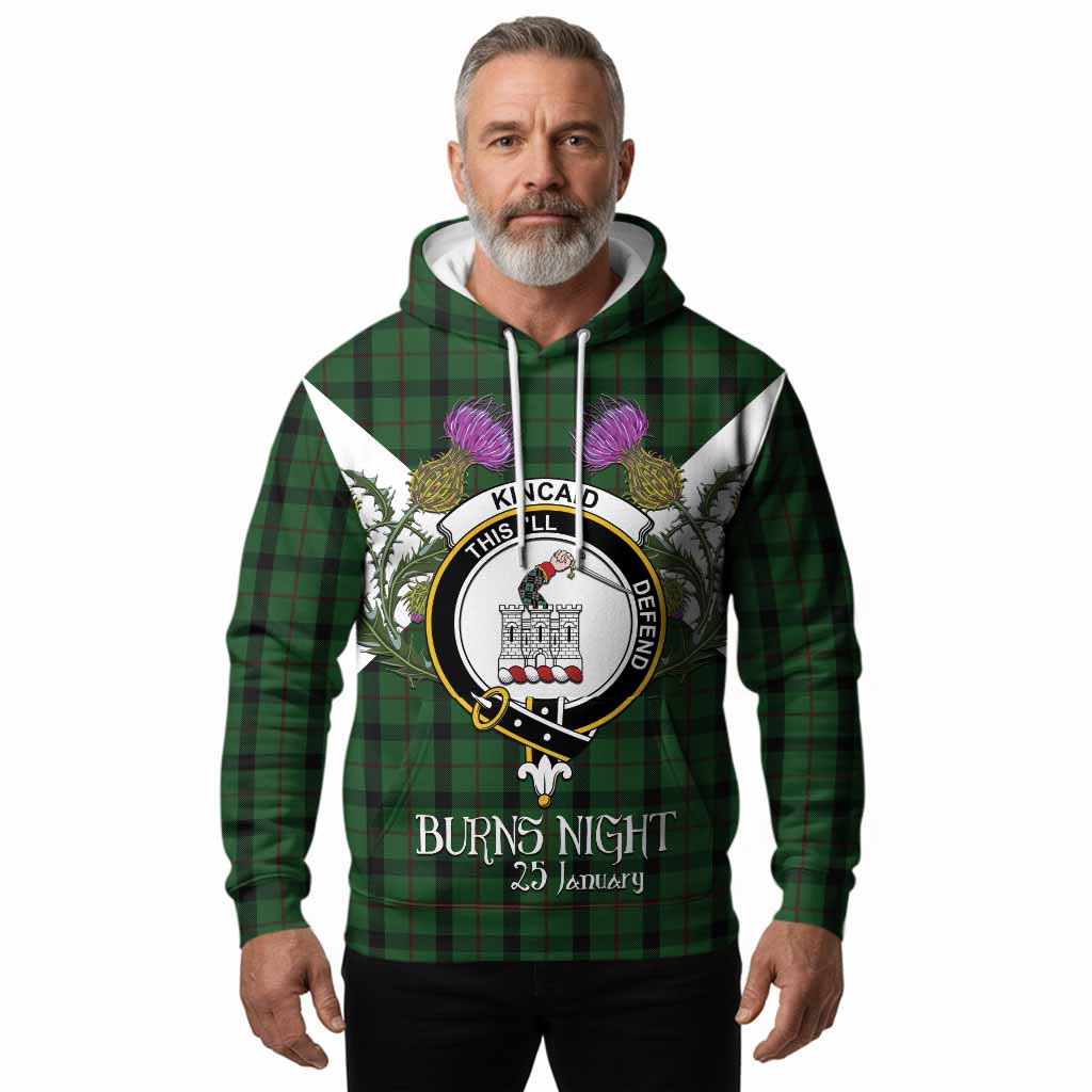 Kincaid Tartan Family Crest Hoodie Scottish Burns Night Thistle Floral