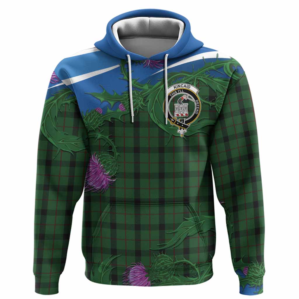 Kincaid Tartan Family Crest Hoodie Thistle in Minimalism