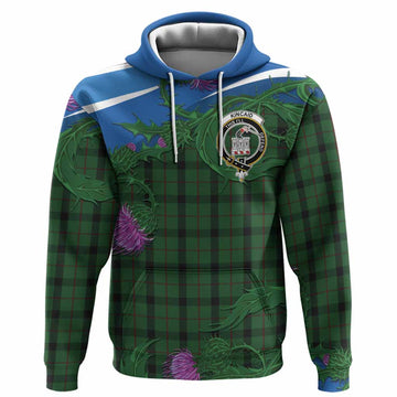 Kincaid Tartan Family Crest Hoodie Thistle in Minimalism