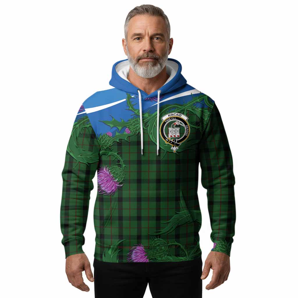 Kincaid Tartan Family Crest Hoodie Thistle in Minimalism