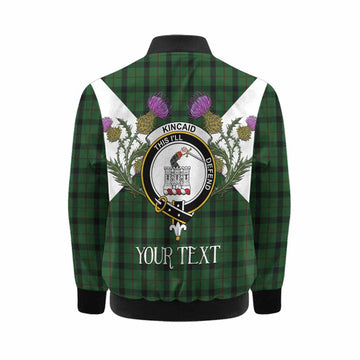 Kincaid Tartan Family Crest Kid Bomber Jacket Scottish Burns Night Thistle Floral