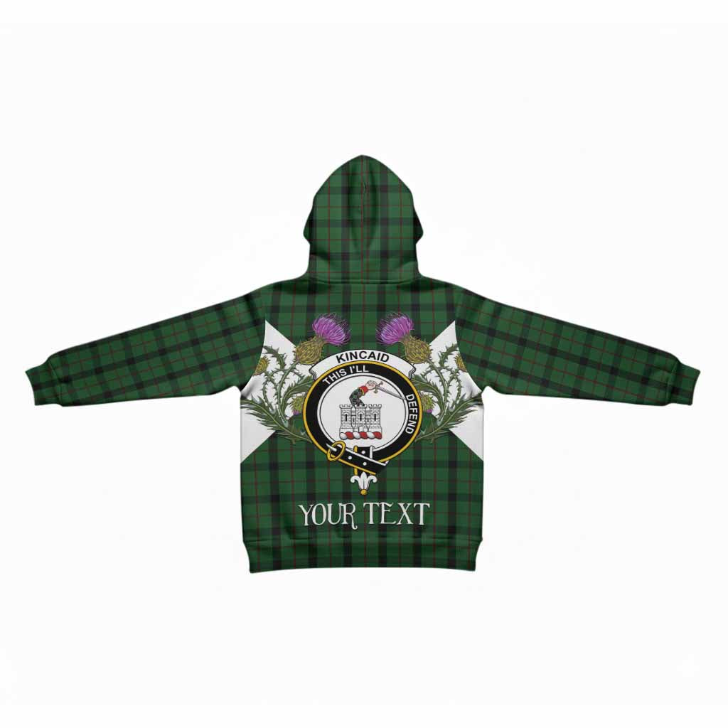 Kincaid Tartan Family Crest Kid Hoodie Scottish Burns Night Thistle Floral