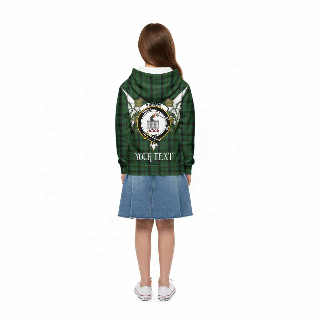 Kincaid Tartan Family Crest Kid Hoodie Scottish Burns Night Thistle Floral