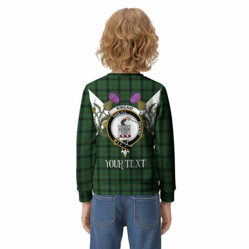 Kincaid Tartan Family Crest Kid Knitted Sweatshirt Scottish Burns Night Thistle Floral