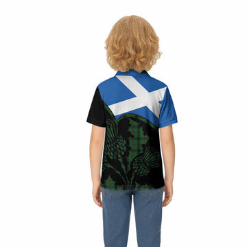 Kincaid Tartan Family Crest Kid Polo Shirt Scotland Thistle Floral Flag Style