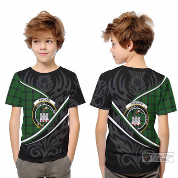 Kincaid Tartan Family Crest Kid T-shirt Celtic Scottish Thistle Floral