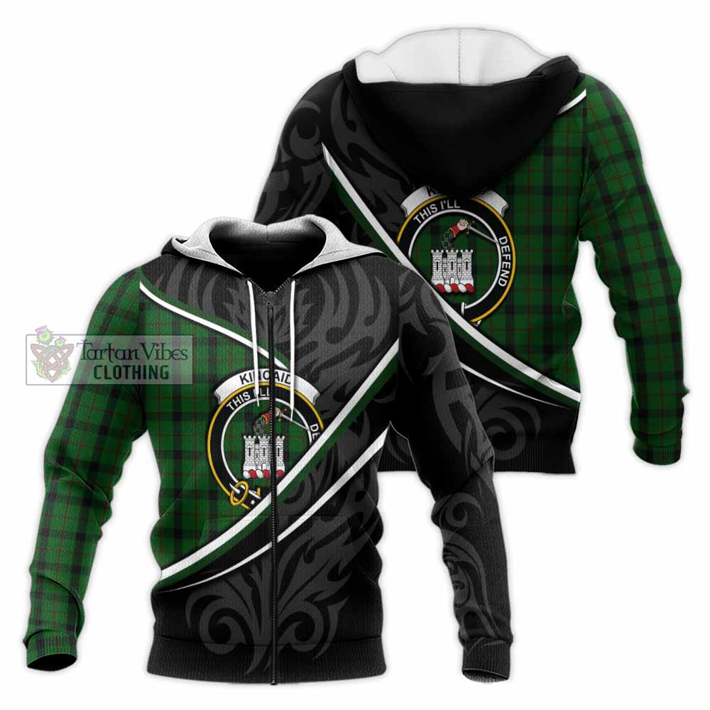 Kincaid Tartan Family Crest Knitted Hoodie Celtic Scottish Thistle Floral - Tartan Vibes Clothing