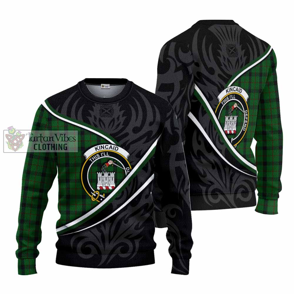 Kincaid Tartan Family Crest Knitted Sweater Celtic Scottish Thistle Floral - Tartan Vibes Clothing