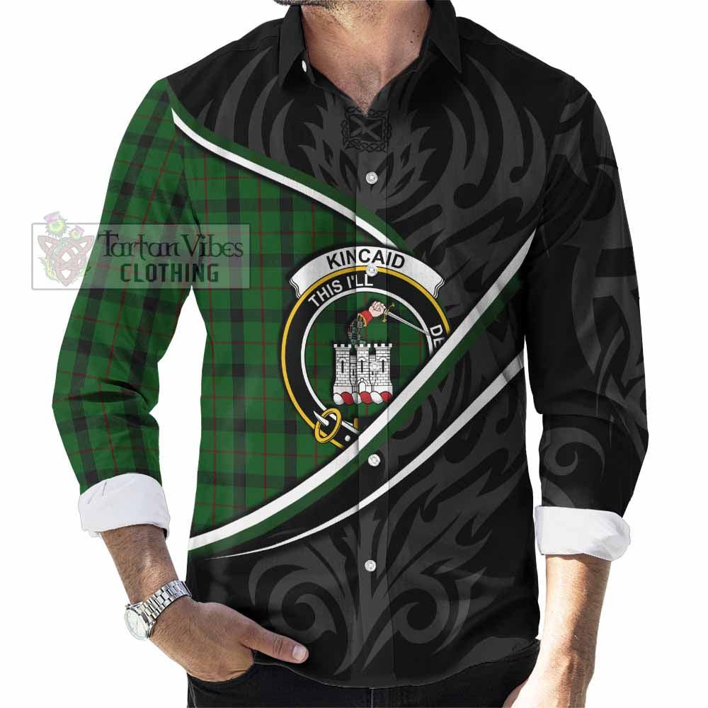 Kincaid Tartan Family Crest Long Sleeve Button Shirts Celtic Scottish Thistle Floral - Tartan Vibes Clothing
