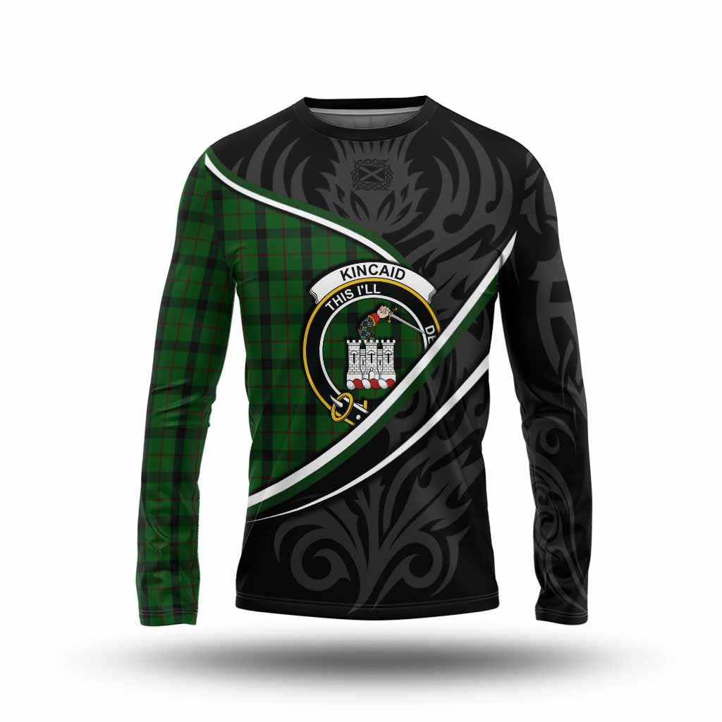 Kincaid Tartan Family Crest Long Sleeve T-Shirt Celtic Scottish Thistle Floral - Tartan Vibes Clothing