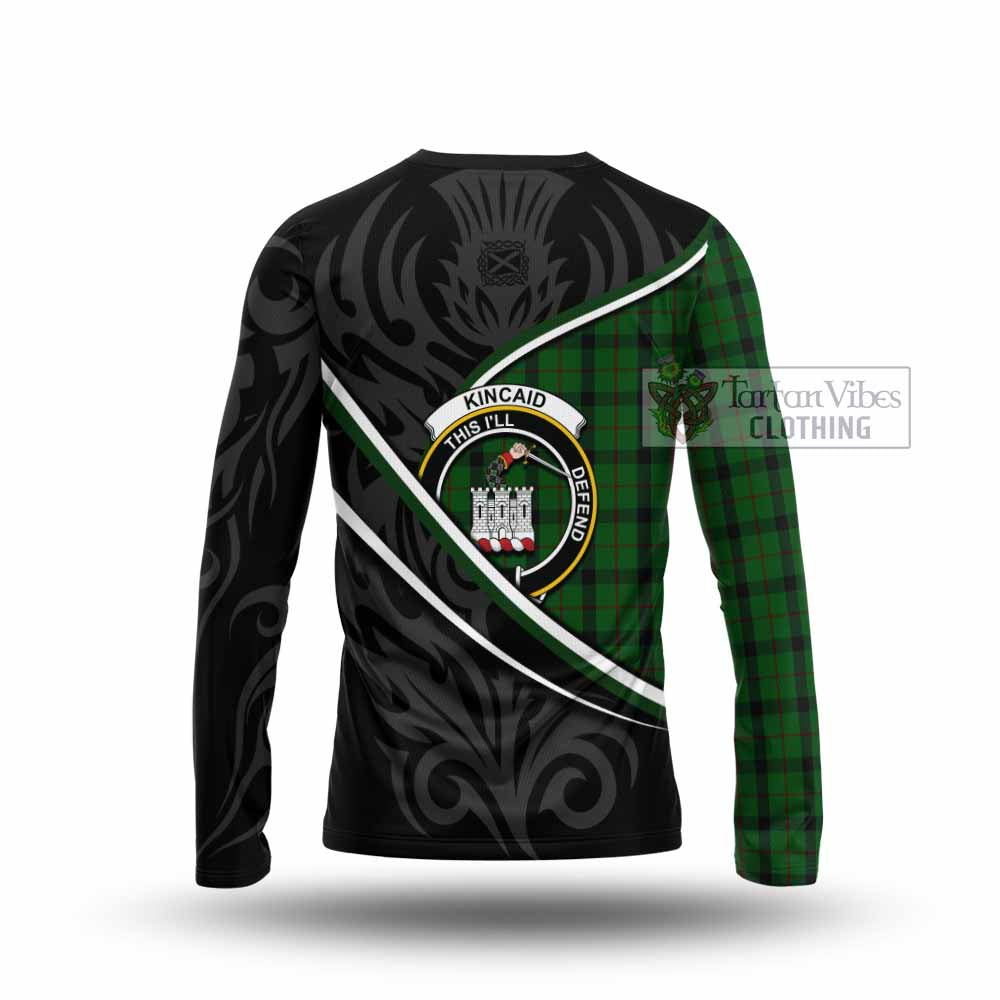 Kincaid Tartan Family Crest Long Sleeve T-Shirt Celtic Scottish Thistle Floral - Tartan Vibes Clothing