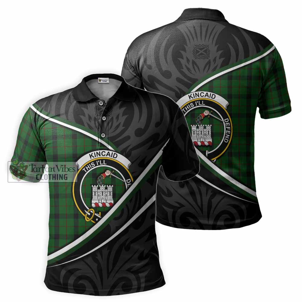 Kincaid Tartan Family Crest Polo Shirt Celtic Scottish Thistle Floral - Tartan Vibes Clothing