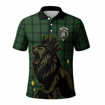 Kincaid Tartan Family Crest Polo Shirt Crowned Lion Roaring