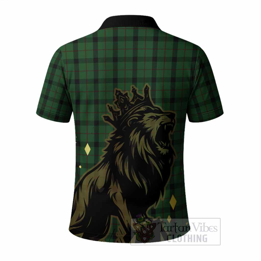Kincaid Tartan Family Crest Polo Shirt Crowned Lion Roaring