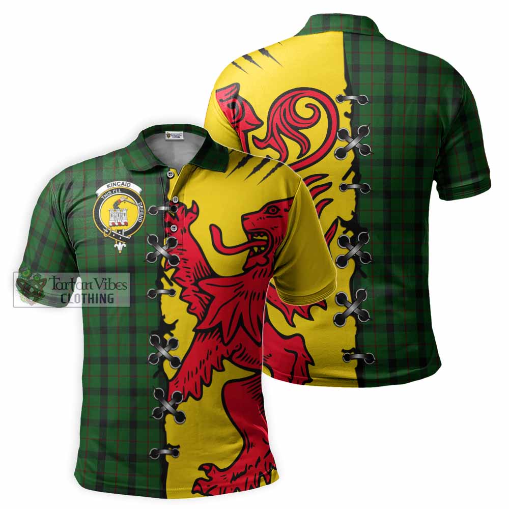 Kincaid Tartan Family Crest Polo Shirt Lion Rampant Honor - Tartan Vibes Clothing