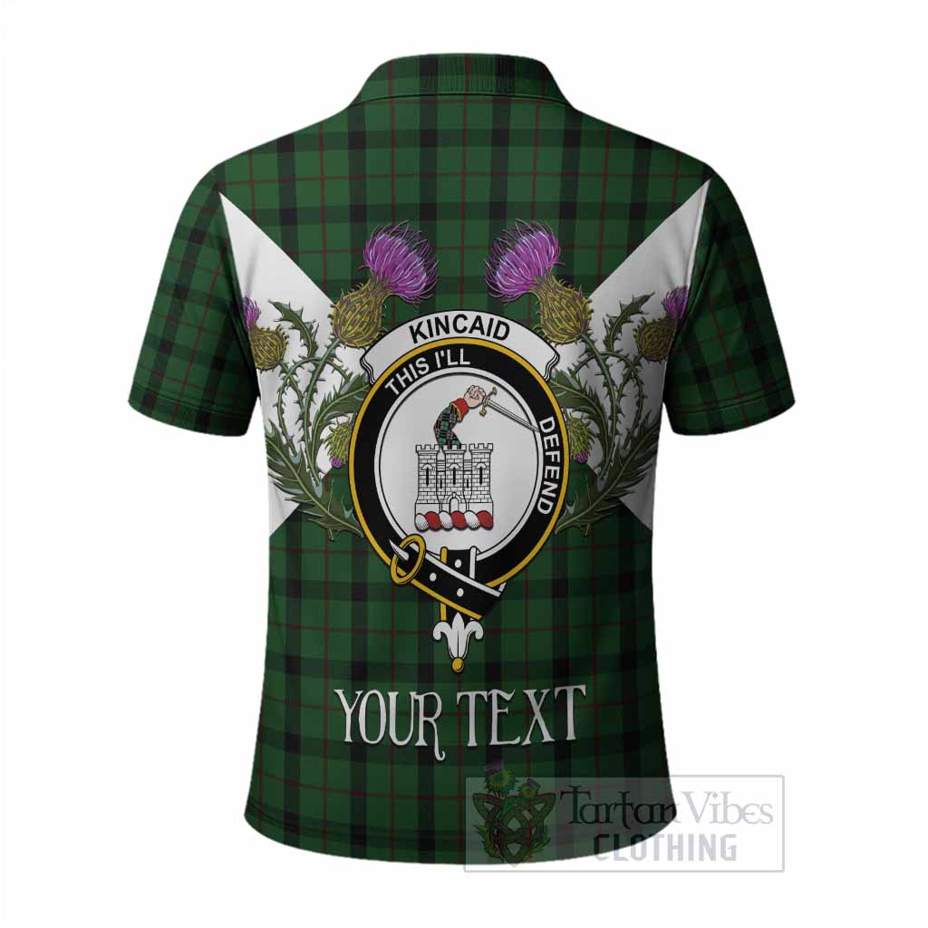 Kincaid Tartan Family Crest Polo Shirt Scottish Burns Night Thistle Floral