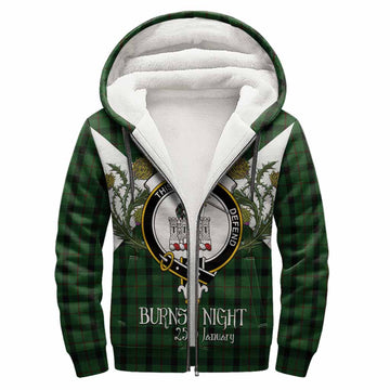 Kincaid Tartan Family Crest Sherpa Hoodie Scottish Burns Night Thistle Floral