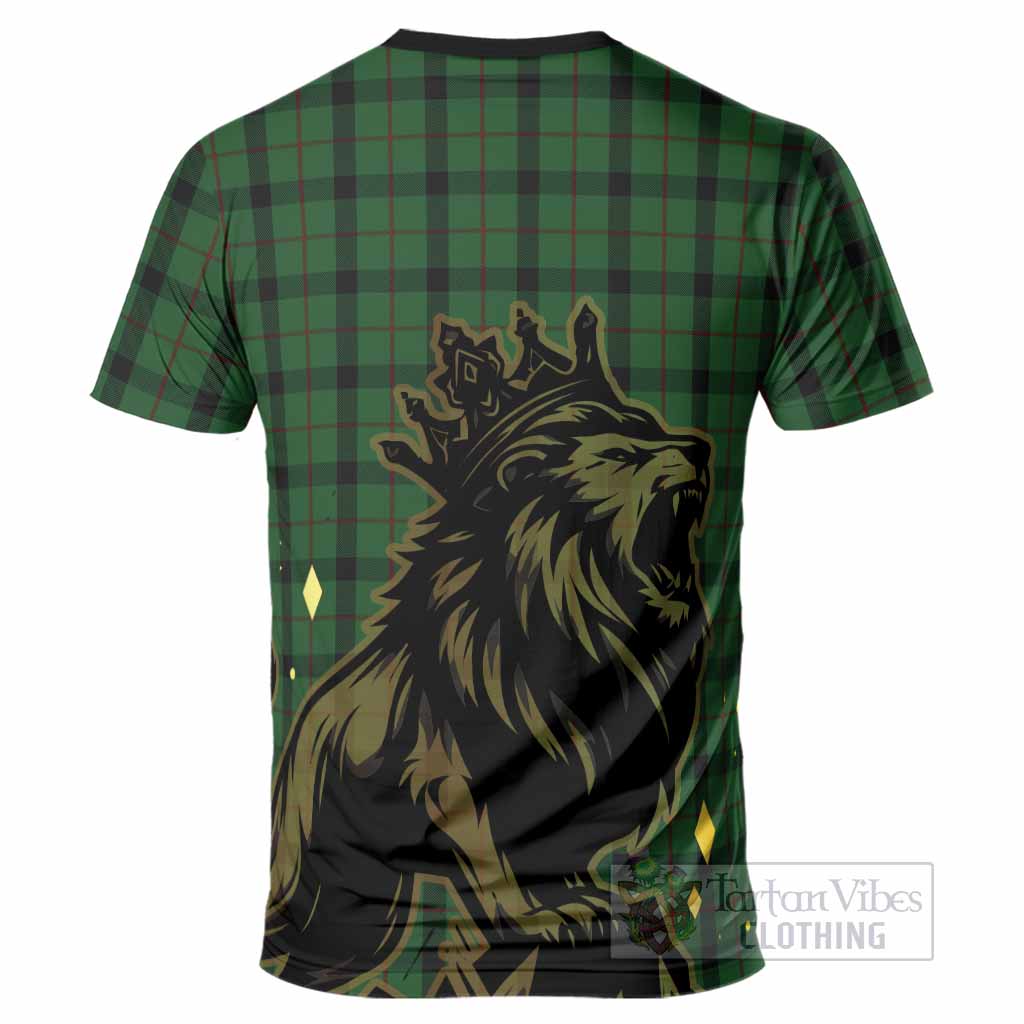Kincaid Tartan Family Crest T-Shirt Crowned Lion Roaring