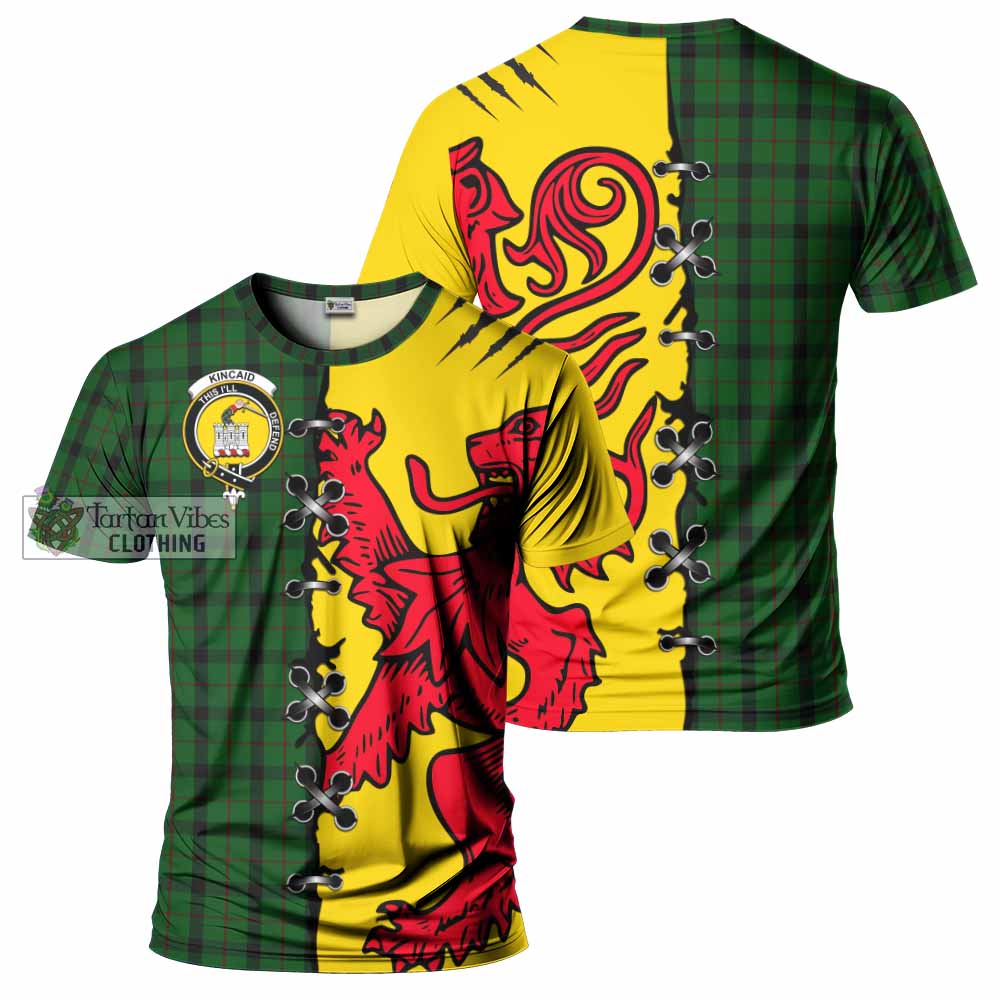 Kincaid Tartan Family Crest T-shirt Lion Rampant Honor - Tartan Vibes Clothing