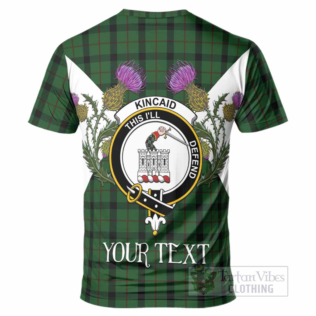 Kincaid Tartan Family Crest T-Shirt Scottish Burns Night Thistle Floral