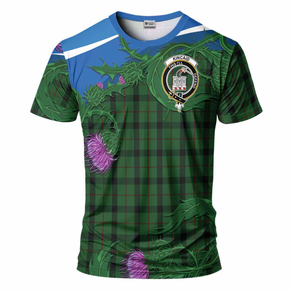 Kincaid Tartan Family Crest T-Shirt Thistle in Minimalism