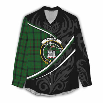 Kincaid Tartan Family Crest Women Casual Shirt Celtic Scottish Thistle Floral - Tartan Vibes Clothing