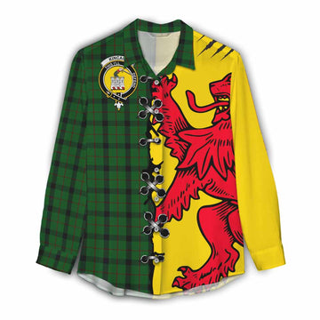 Kincaid Tartan Family Crest Women Casual Shirt Lion Rampant Honor - Tartan Vibes Clothing