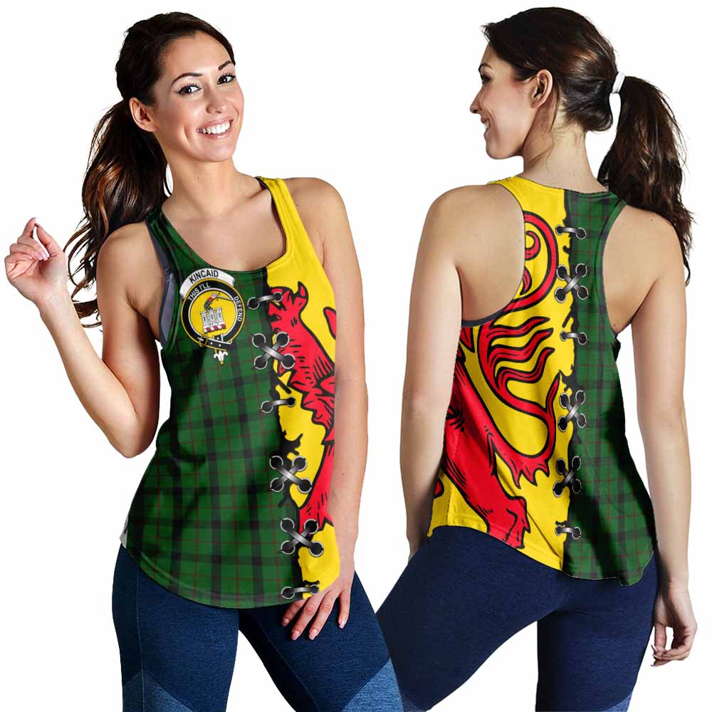 Kincaid Tartan Family Crest Women Racerback Tanks Lion Rampant Honor - Tartan Vibes Clothing
