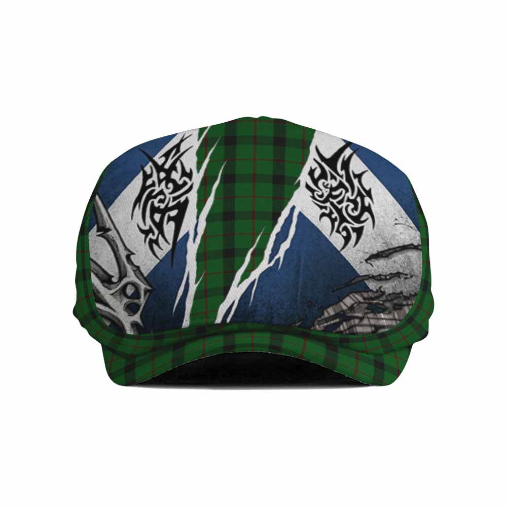Kincaid Tartan Flat Cap, Jeff Cap Scotland Flag Ripped Tribal Design